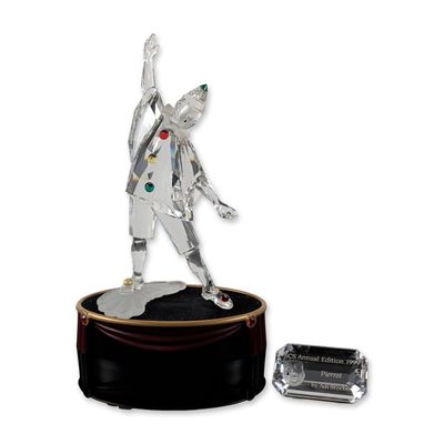 Sale Photo Thumbnail #211: Swarovski 1999 SCS Pierrot Crystal Figurine with Title Plaque and Base