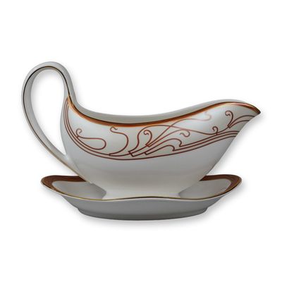 Sale Photo Thumbnail #117: 2pc Wedgwood Gravy Boat with Liner Plate in the Paris Pattern