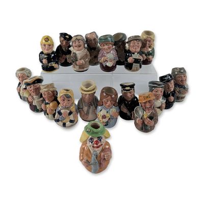 Sale Photo Thumbnail #49: Group of 19 Royal Doulton Doultonville Collection Character Jugs
