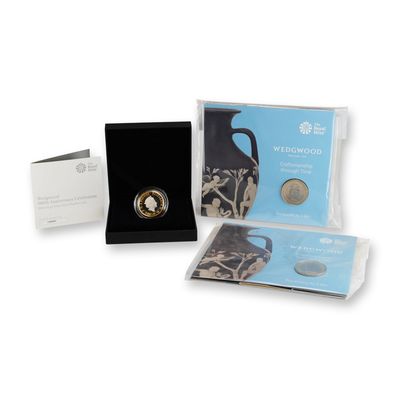 Sale Photo Thumbnail #305: 3pc 2019 UK Wedgwood 260th Anniversary 2 Pound Coins including Silver Proof Piedfort