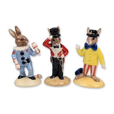 Sale Photo Thumbnail #186: Three Royal Doulton Bunnykins Circus Figurines