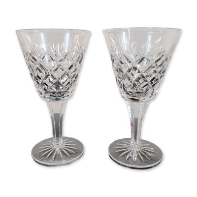 Sale Photo Thumbnail #221: Pair of Cut Crystal Wine Glasses