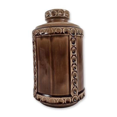 Sale Photo Thumbnail #298: McCoy Brown Glazed Thumbprint Canister