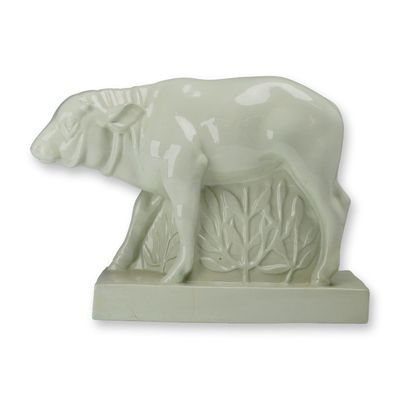 Sale Photo Thumbnail #5: Wedgwood by John Skeaping Celadon Glazed Buffalo Figure