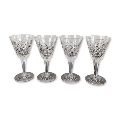Sale Photo Thumbnail #75: 4pc Cut Crystal Stemware Glasses