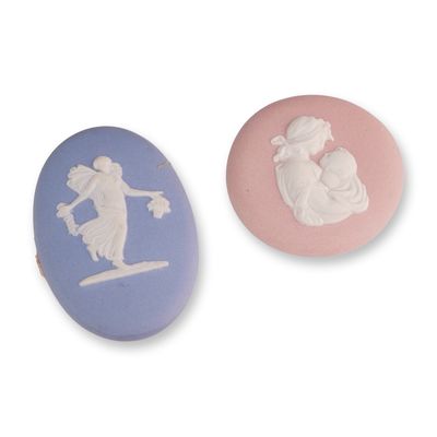 Sale Photo Thumbnail #389: Two Jasperware Cameo Plaques