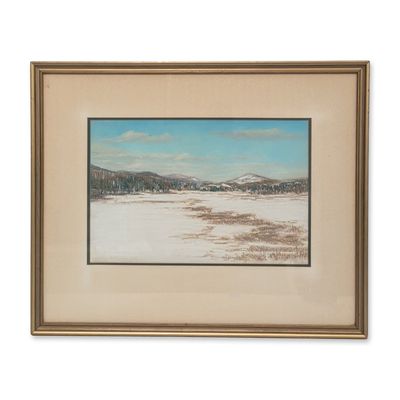 Sale Photo Thumbnail #157: Gertrude Hough Patterson (American 1882-1952) Pastel on Paper, Winter Landscape, Signed