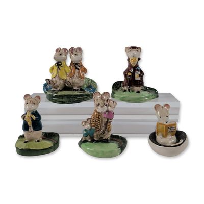 Sale Photo Thumbnail #326: 5pc Beswick England Kitty MacBride Ceramic Mouse Figurines