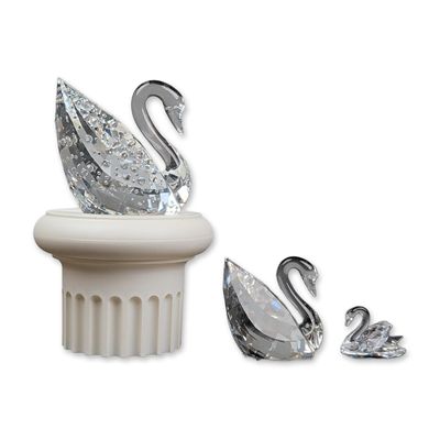 Sale Photo Thumbnail #359: 4pc Swarovski Crystal Swan Figurines with Base
