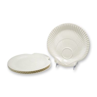 Sale Photo Thumbnail #271: 4pc Wedgwood of Etruria & Barlaston Nautilus Scallop Shell Snack Plates