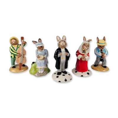 Sale Photo Thumbnail #187: 5pc Royal Doulton Bunnykins Figurines