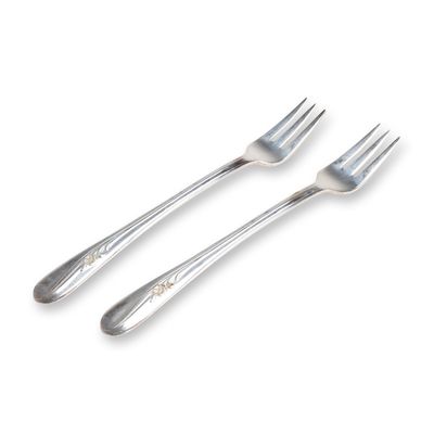 Sale Photo Thumbnail #437: A Pair of H. & T. MFG. CO. Meadow Flower Silverplate Forks