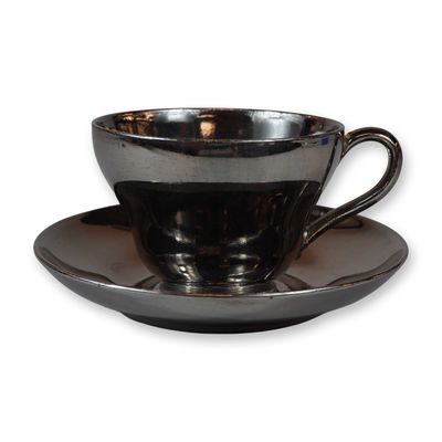 Sale Photo Thumbnail #116: 2pc Wedgwood Silver Luster Teacup and Saucer