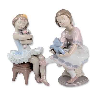 Sale Photo Thumbnail #18: 2pc Lladro Glazed Porcelain Figurines, First Performance 01006763 and Best Friend 01007620