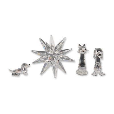 Sale Photo Thumbnail #233: 4pc Swarovski Lead Crystal Candleholder and Figurine Group