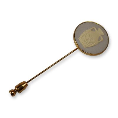 Sale Photo Thumbnail #455: Wedgwood Grey Jasperware Amphora Stick Pin with Gold Toned Post