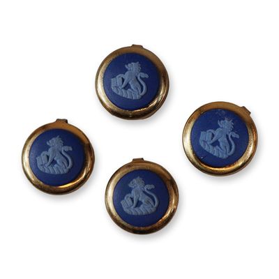 Sale Photo Thumbnail #237: A Set of Four Wedgwood Gold-Toned Jasperware Button Covers