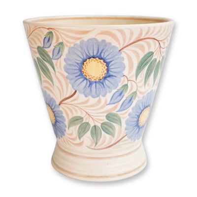 Sale Photo Thumbnail #100: Wedgwood Chinese Aster Pattern Fine Earthenware Planter Vase, Circa 1935