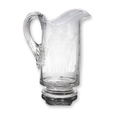 Sale Photo Thumbnail #366: EAPG Engraved Water Pitcher w/ Greco-Roman Figures