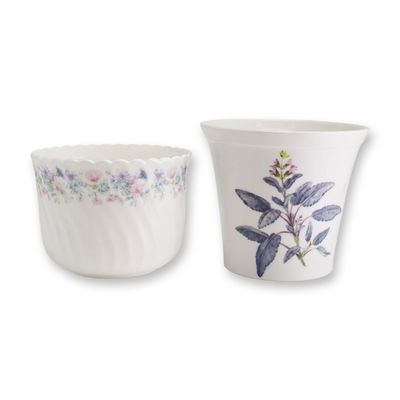 Sale Photo Thumbnail #101: 2pc Wedgwood Angela and Chelsea Garden Cachepots