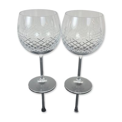 Sale Photo Thumbnail #373: Pair of Ricci Cut Crystal Balloon Wine Glasses