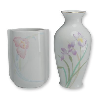 Sale Photo Thumbnail #426: Two Seltmann Weiden and Otagiri Porcelain Iris Vases
