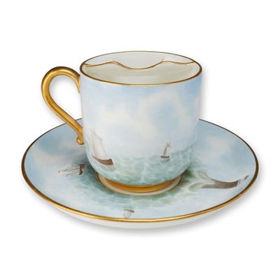 Sale Photo Thumbnail #411: Wedgwood Etruria England Mustache Cup with Saucer
