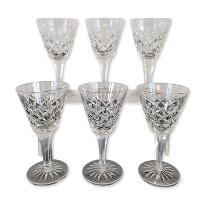 Sale Photo Thumbnail #376: Set of Six Cut Crystal Sherry Glasses