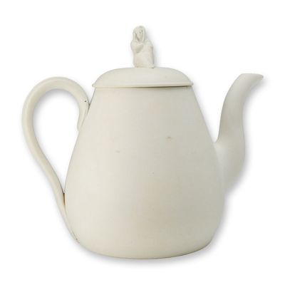 Sale Photo Thumbnail #250: 19th Century Wedgwood Unglazed Drabware Teapot with Widow Finial
