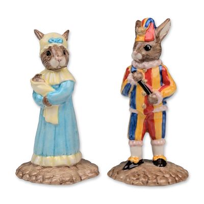 Sale Photo Thumbnail #37: 2pc Royal Doulton Punch and Judy Bunnykins Figurines