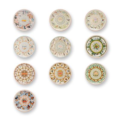 Sale Photo Thumbnail #421: 10pc Wedgwood Ceramic Calendar Plates 1980-1989