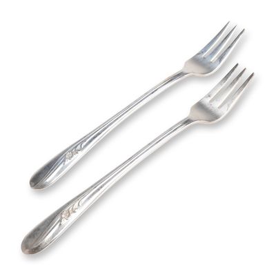 Sale Photo Thumbnail #136: A Pair of Holmes & Tuttle Meadow Flower Silverplate Cocktail Forks