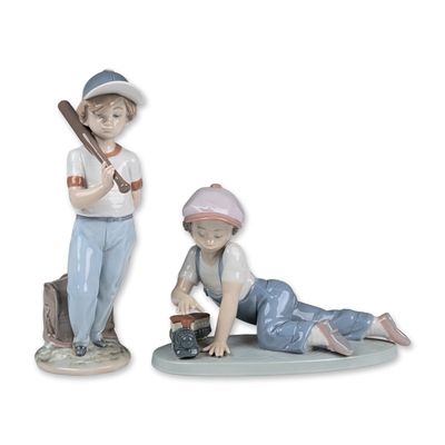 Sale Photo Thumbnail #316: 2pc Lladro Collectors Society Porcelain Figurines, All Aboard 01007619 & Can I Play? 01007610
