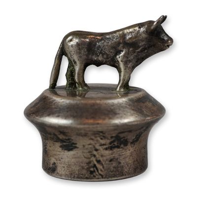 Sale Photo Thumbnail #349: Sterling Silver Bull Figural Wine Bottle Stopper