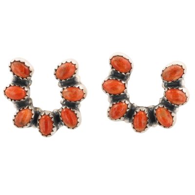 Sale Photo Thumbnail #27: HaDa Collection Sterling Apple Coral Earrings