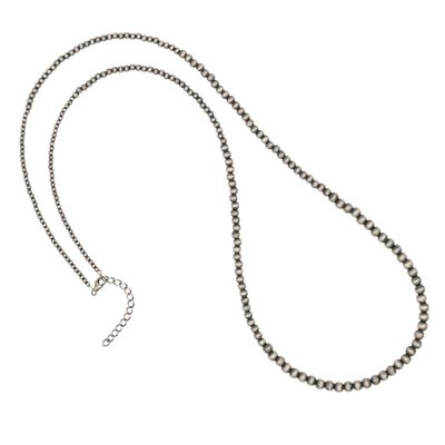 Sale Photo Thumbnail #51: Southwest Sterling Graduated Oxidized Bead Necklace