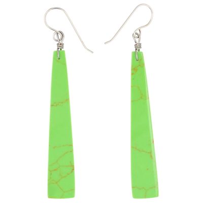 Sale Photo Thumbnail #54: Southwest Sterling Gaspeite Slab Earrings