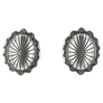 Sale Photo Thumbnail #52: Southwest Sterling Concho Stamped Earrings
