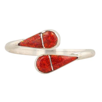 Sale Photo Thumbnail #362: Velda Nastacio Zuni Sterling Opal Adjustable Ring