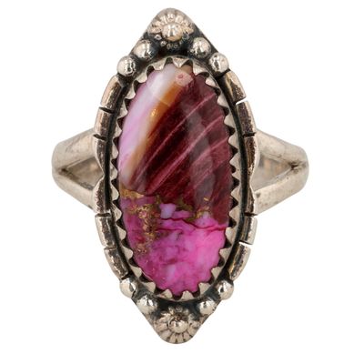Sale Photo Thumbnail #570: HaDa Collection Sterling Pink Dahlia Ring Sz 7.25