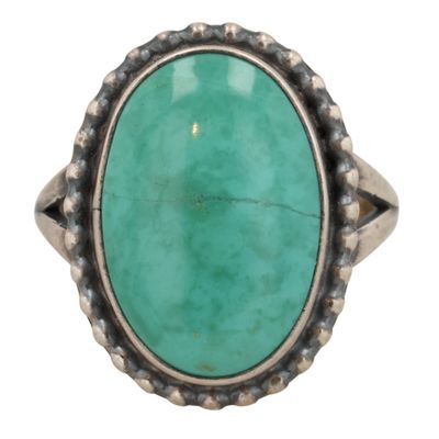 Sale Photo Thumbnail #434: Arthur Martinez Navajo Sterling Royston Turquoise Ring Sz 7.5