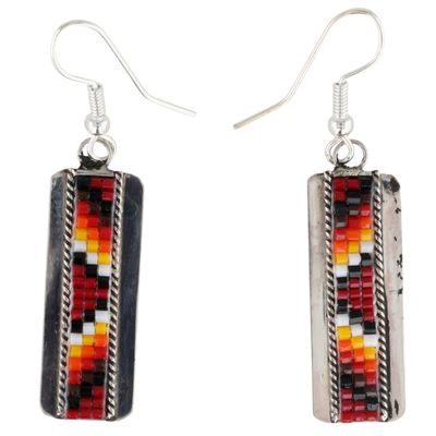 Sale Photo Thumbnail #315: Lucille Romone Navajo Sterling Microbead Earrings