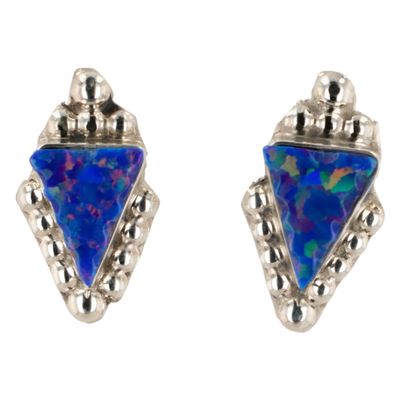 Sale Photo Thumbnail #155: Erick Bobelu & Ivy Lamy Sterling Zuni Opal Earrings
