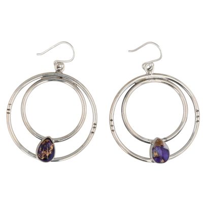 Sale Photo Thumbnail #163: HaDa Collection Sterling Violet Rose Dahlia Hoop Earrings