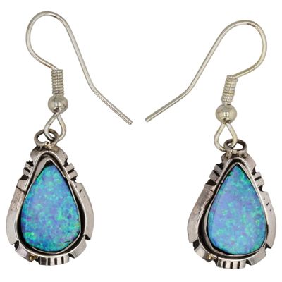 Sale Photo Thumbnail #555: Calvin Spencer Navajo Sterling Opal Earrings