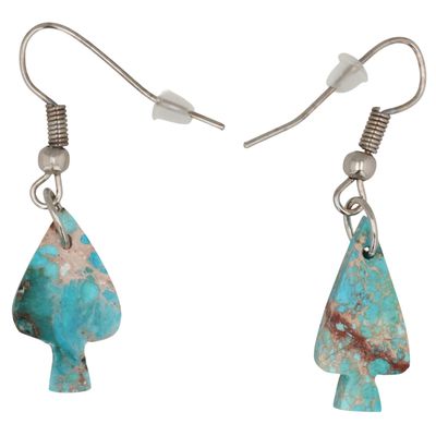Sale Photo Thumbnail #529: Southwest Sterling Blue Indigo Turquoise Arrowhead Earrings
