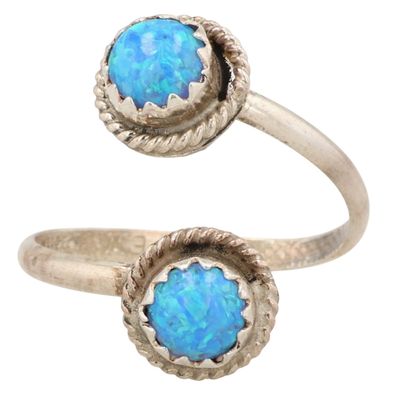 Sale Photo Thumbnail #199: Esther White Navajo Sterling Opal Adjustable Ring