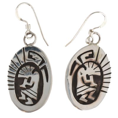 Sale Photo Thumbnail #330: Calvin Peterson Navajo Sterling Kokopelli Earrings