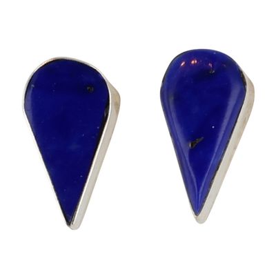 Sale Photo Thumbnail #368: Angie Rosetta Zuni Sterling Lapis Lazuli Earrings