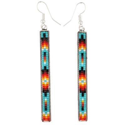 Sale Photo Thumbnail #36: Lucille Romone Navajo Sterling Microbead Earrings